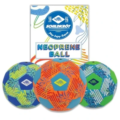 Image of Schildkröt Neoprene Beach Soccer Ball, Size 5, Ø 21 cm, Assorted Colours, Non Slip Textile Surface, Salt Water Resistant, 970343