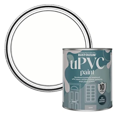 Image of Rust Oleum White uPVC Door and Window Paint In Satin Finish Chalk 750ml