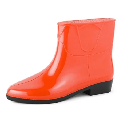 Image of Ladeheid Women&#039;s Ankle Rubber Wellington Boots LAZT201801 (Orange, 5 UK)