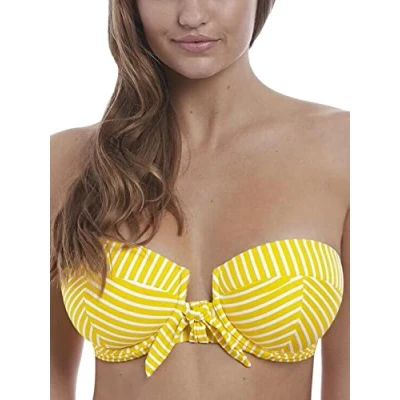 Image of Freya Womens Beach Hut Bandeau Bikini Top Blue Polyamide Size 30E