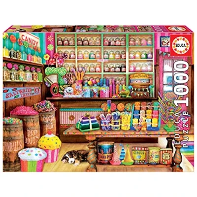 Image of Educa Borrás 17104 Animated and Comic Drawings Borras The Candy Shop 1000 Piece Jigsaw Puzzle, Multi