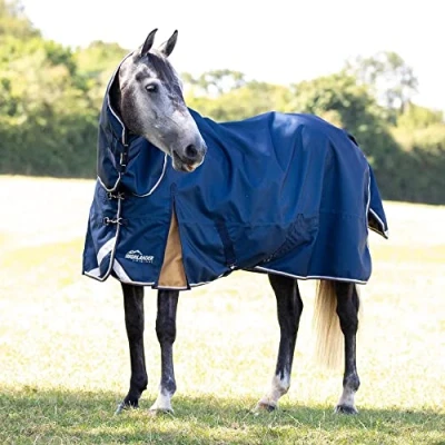 Image of Shires Highlander Plus 0g Lite Combo Turnout Rug Navy 6&#039;6&quot; / 78&quot;,