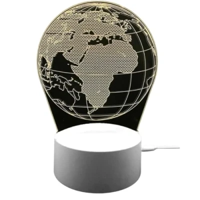 Image of True Face 3D Optical Illusion Night Light, Touch LED Table Desk Lamp 7 Color Changing USB Charger Powered Switch Light for Kids Friends Gift Globe