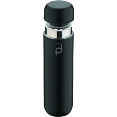 Image of Grunwerg HCF 300BK Vacuum Insulated Drinkpod Capsule Flask, Stainless Steel, Black, 300ml
