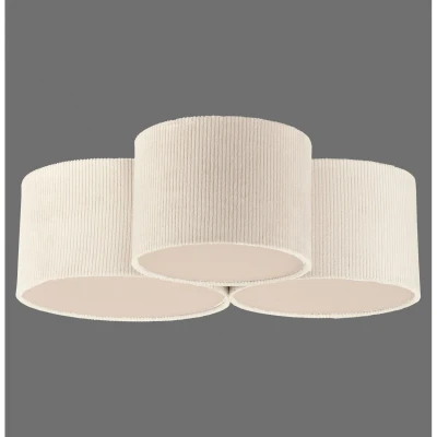 Image of JUST LIGHT. Green Duro ceiling light, textile, 3 bulb