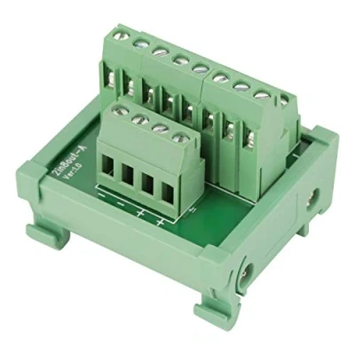 Image of Modular Board 2 in 8 out Din Rail and Panel Mount Power Distribution Module Breakouts Terminal Block Connectors with Simple Mounting Feet for 35mm Width Rails