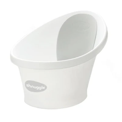 Image of Shnuggle Newborn Baby Bath Built in Support Bump and Soft backrest Suitable from Seat Includes Plug White with Grey