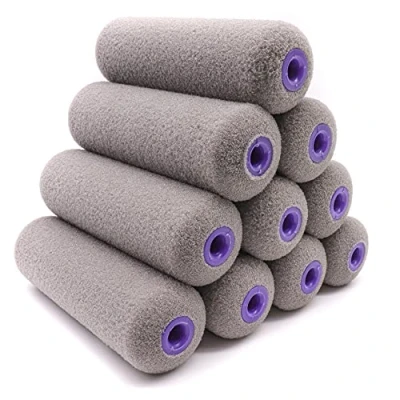 Image of COTTAM Microcrater Foam Paint Roller Sleeves (Sponge) x10 Mini/Small 4 Inch The Mini Rollers for Varnish, Gloss, Undercoats, Primers, Eggshells, Emulsion and Chalk Paints