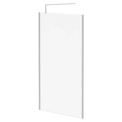 Image of Wholesale Domestic Pacco 10mm Clear Glass Polished Chrome 2000mm x 1200mm Walk In Shower Screen including Wall Channel with End Profile and Support Bar