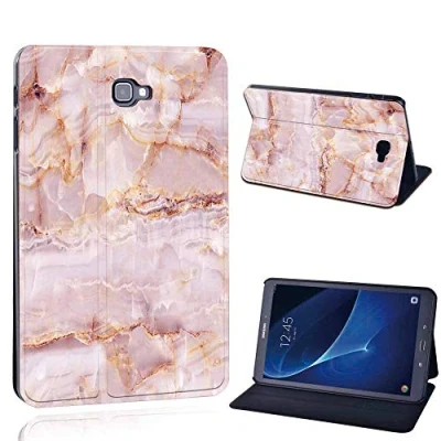 Image of FINDING Case Fit Samsung Galaxy Tab A A6 10.1 T580 T585 Tablet Printed PU Flip Leather Smart Lightweight Shell Stand Cover for (Tab T585, pastel marble)