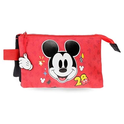 Image of Disney Mickey Get Moving Pencil Case Triple Multicoloured 22 x 12 5 cm, Colourful,