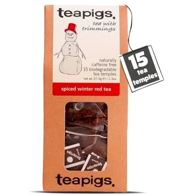 Image of Teapigs Spiced Winter Red Herbal Tea Bags With Whole Spices (1 Pack Of 15 Teabags) Rooibos Base Naturally Caffeine Free Redbush