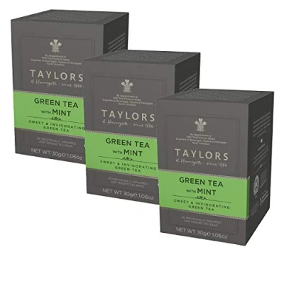 Image of Taylors of Harrogate Green Tea with Mint 3 x 20 Individually Wrapped Bags