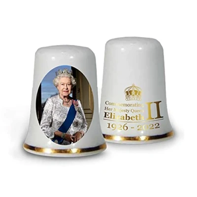 Image of Celebrate The Life of Queen Elizabeth II 1926 2022 Commemorative Thimble A Memorable Souvenir Gift for Home Décor Collection (by LILAJ)