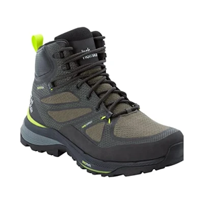 Image of Jack Wolfskin Men&#039;s Force Striker Texapore Mid M Walking Shoe, Lime Dark Green, 8.5 UK
