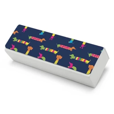 Image of Colorful Dachshund Dog Printed Eyeglass Case Hard Shell Glasses Protection Clamshell Unisex Portable Spectacle Box