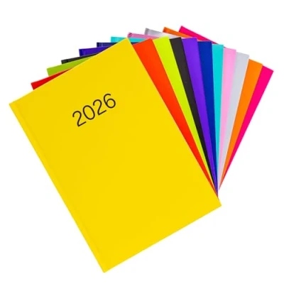 Image of evelay 2026 Diary A5 Week to View Full Year Office Organiser Planner Hardback Diaries Yellow