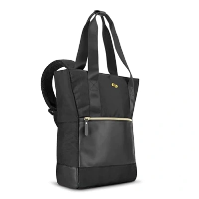 Image of Solo New York Women&#039;s Parker Hybrid Backpack Tote Messenger Bag, Black Gold, 16X15X4.5 UK