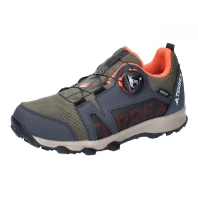 Image of Adidas Terrex Agravic BOA RAIN.RDY Trail Unisex Hiking shoes for kids, Size: 10.5K, Olive strata/semi impact orange/wonder beige