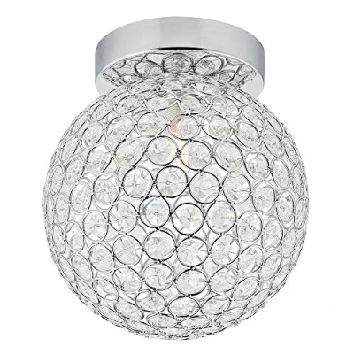 Image of Modern Chrome and Clear Glass IP44 Rated Bathroom Ceiling Light by Happy Homewares
