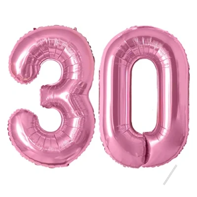 Image of Number Balloons 30,Pink 30 Balloon 40 Inch Giant Helium Foil for Boys Girls 30th Birthday Party Decor Anniversary Decorations Supplies