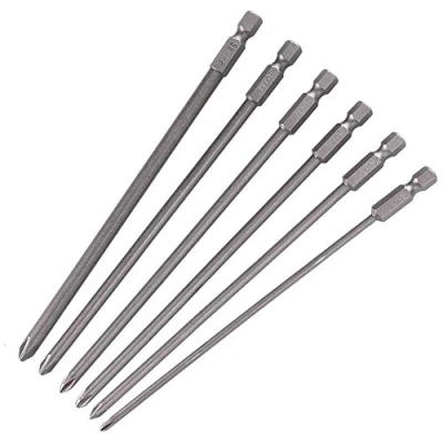 Image of Bestgle 6Pcs 150mm 1/4 Inch Hex Shank Magnetic Long Phillips Cross Screw Head Screwdriver Bits Set