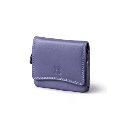 Image of Lakeland Leather Ladies Small Flapover Purse in Purple