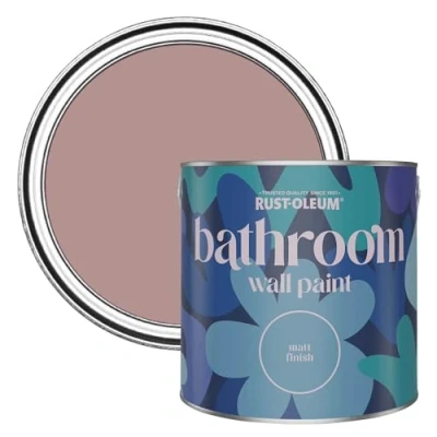 Image of Rust Oleum Pink Water Resistant Bathroom Wall &amp; Ceiling Paint Heartfelt 2.5L