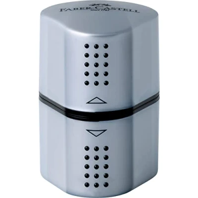 Image of Faber Castell Trio Pencil Sharpener Tub Box GRIP 2001 Silver