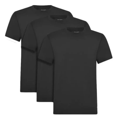 Image of Ted Baker Mens 3 Pack Breathable Cotton Stretch Crew Neck T Shirt, Size L Black