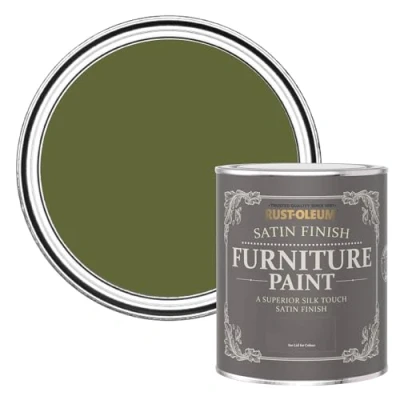 Image of Rust Oleum Green Furniture Paint in Satin Finish Jasper 750ml