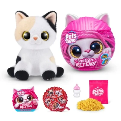 Image of Pets Alive Smitten Kittens Minx, Surprise Kitten Plush, Ultra Soft Plushies, Interactive Toy Pets, Electronic Pet Kitten, Ages 3+ (Minx)