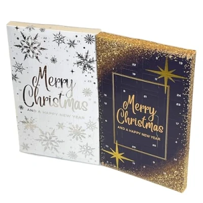Image of Advent Calendar for Adults Extra Large Wax Melt with Melts in Seasonal Fragrances Navy and Gold Christmas Women