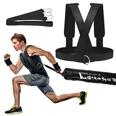 Image of YNXing Sled Harness Workout Resistance and Assistance Trainer Physical Training Rope Kit Improving Speed, Stamina Strength (6.6FT)