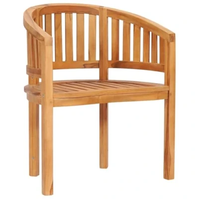 Image of vidaXL Banana Chair Solid Teak Wood Outdoor Comfort Garden/Patio Furniture Fine Sanded Finish Durable Construction Minimal Maintenance
