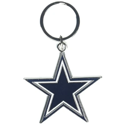 Image of Siskiyou NFL Sports Fan Shop Dallas Cowboys Chrome &amp; Enameled Key Chain One Size Team Colors