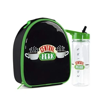 Image of FRIENDS Lunch Bag &amp; 600ml Sports Water Bottle Set Central Perk Adventure for Adults Kids Boys Girls Black Food Container TV Series Nostalgia Durable Material Everyday Adventures