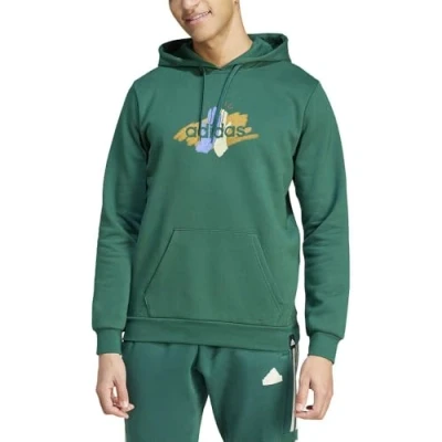 Image of adidas Sportswear Codes Graphic Hoodie Hoodie, Men&#039;s, Size: XL, Collegiate green