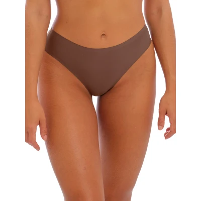 Image of Fantasie Smoothease Invisible Stretch Thong Coffee Roast Brown One Size