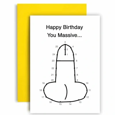 Image of Huxters Funny Happy Birthday Card for Him Men Dot to Dad Uncle Brother Friend 14.8cm