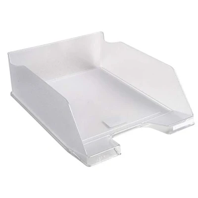 Image of Exacompta Ref 11523D Office Letter Tray Combo Maxi 347 x 255 103mm in Size, Suitable for A4 Documents, Stackable With Others, Holds Approx. 750 Sheets Clear