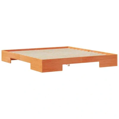 Image of Floor Bed Frame with Storage Brown 180 x 200 cm Solid pine wood Vidaxl