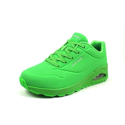 Image of Skechers Womens Uno Stand On Air Sneaker, Green Durabuck Mesh, 6 UK