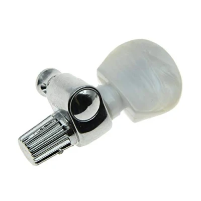 Image of KAISH Chrome 5th Banjo Geared Tuner Tuning Keys Peg Machine Heads w/Pearl Button