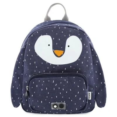 Image of Trixie Backpack Mr. Penguin School Bag Water Repellent For Child Boys and Girls Small Gym Blue