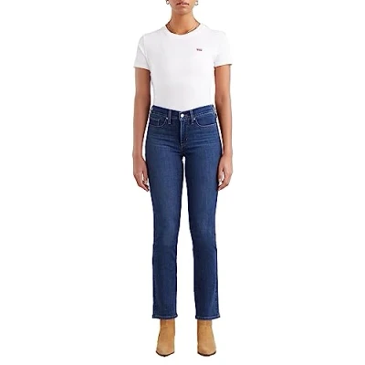Image of Levi&#039;s Women&#039;s 314 Shaping Straight Jeans, Lapis Dark Horse, 26W / 30L