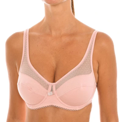 Image of Dim Generous 00ASF WoMens underwire bra with micro tulle detail provides support and elegance a feminine design Pink Size 34C