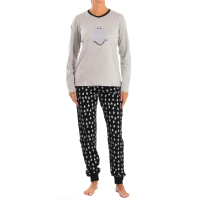 Image of Kisses&amp;Love Womenss winter pajamas KL45224 Grey Cotton Size Medium