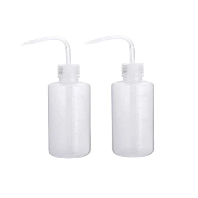 Image of 250ml Plastic Safety Wash Bottle, Transparent White Lab Squeeze Bottle with Narrow Mouth and Scale Labels, Squirt For Plant Flower Succulent Watering 2 Packs