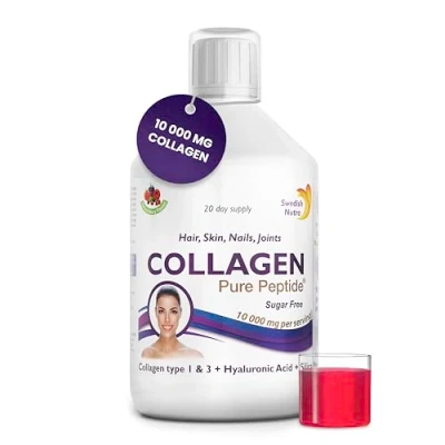 Image of Swedish Nutra Liquid Bovine Collagen Pack of 500ml, 20 Day Supply Sugar Free Berry Flavour Minimize Fine Lines, Wrinkles &amp; Improve Skin Elasticity 100% Natural High Absorption Rate